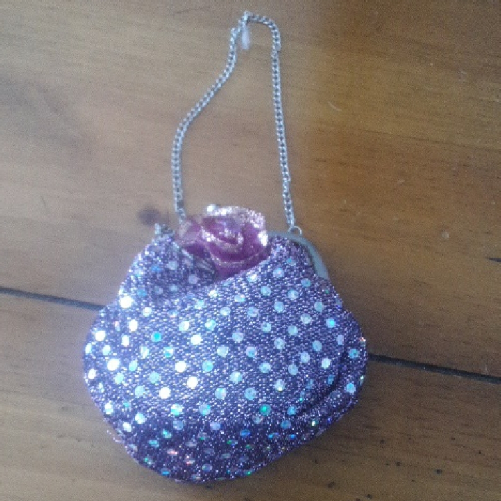 Purple Sequin Kids Change Purse
